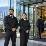 Professional security guards protecting a Vancouver workplace