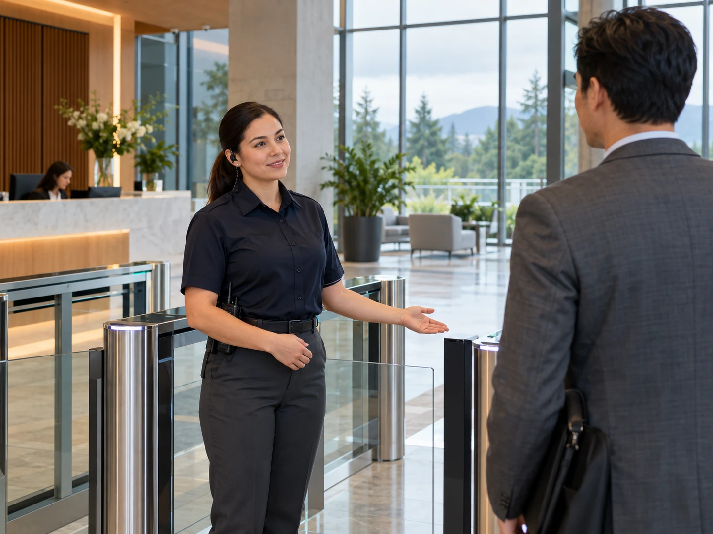 Welcoming Office Lobby Security Guard